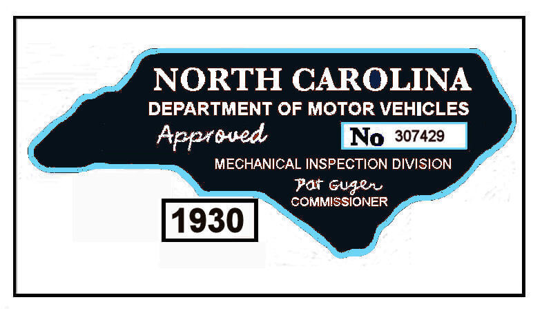 1930 -1947 NC Inspection Sticker (Estimate)